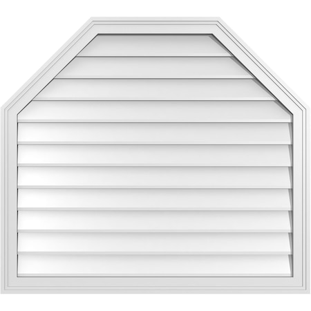 Ekena Millwork Octagonal Top Surface Mount PVC Gable Vent w/ 2"W x 1-1/2"P Brickmould Frame, 38"W x 34"H GVPOT38X3402SN